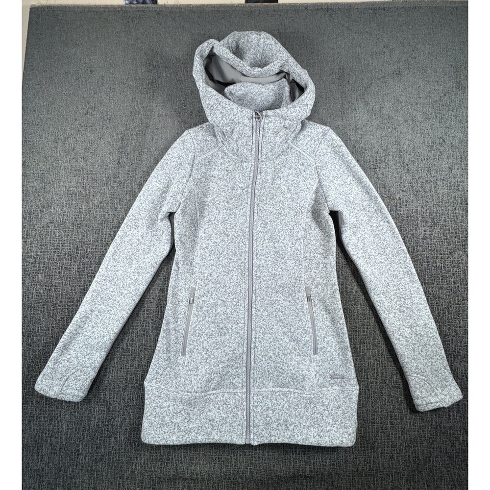 Athleta Womens CYA Stronger Jacket Hoodie XXS Gray Heathered Long Full Zip